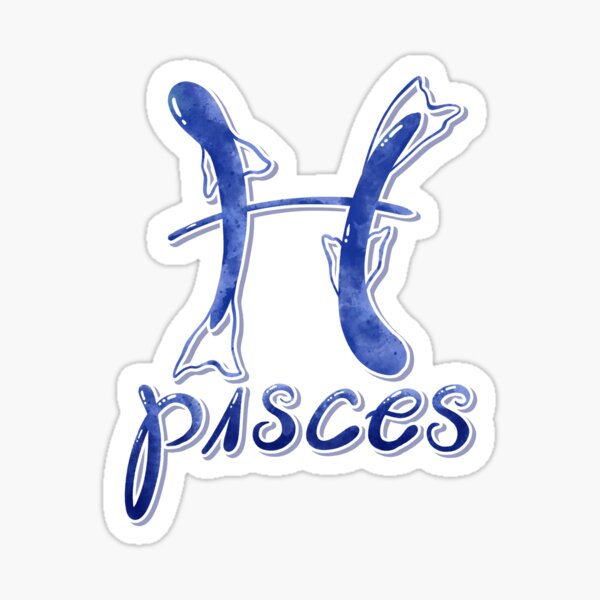 Pisces Symbol Sticker By Grousygirl Redbubble