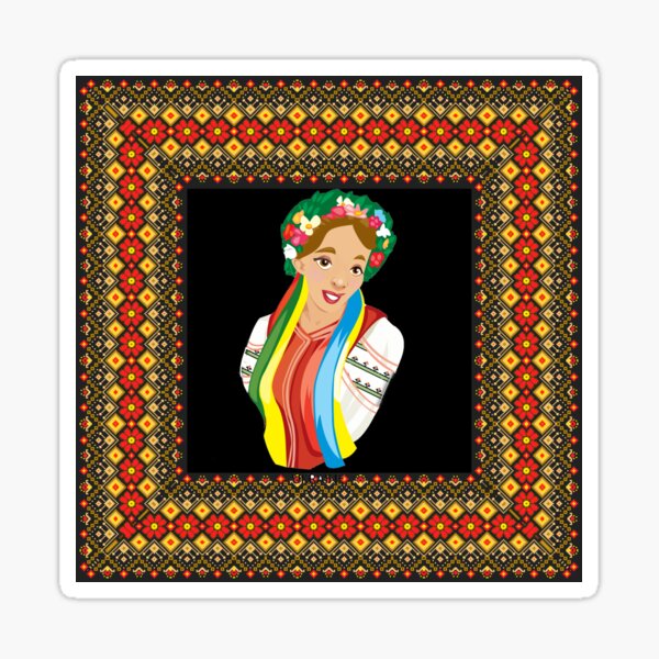 Woman From Ukraine Sticker By Kawaiistudio Redbubble