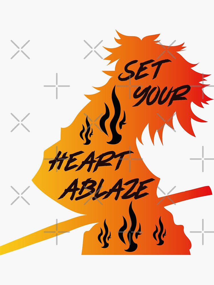 Set Your Heart Ablaze Manga Black Flame Sticker For Sale By