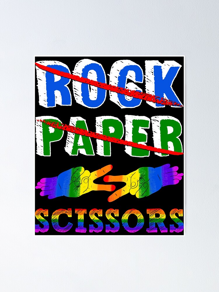 Rock Paper Scissors Lesbian Couple Lgbtq Pride Month Gift Poster For