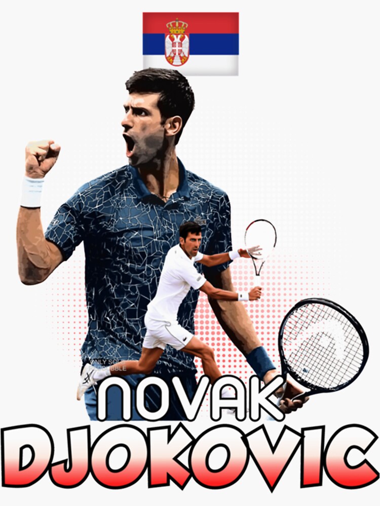 Tennis Novak Djokovic Us Sticker For Sale By Amscandace Redbubble