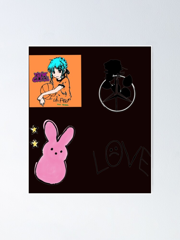 Lil Peep Sticker Pack 1 Classic Poster By Patteelen Redbubble