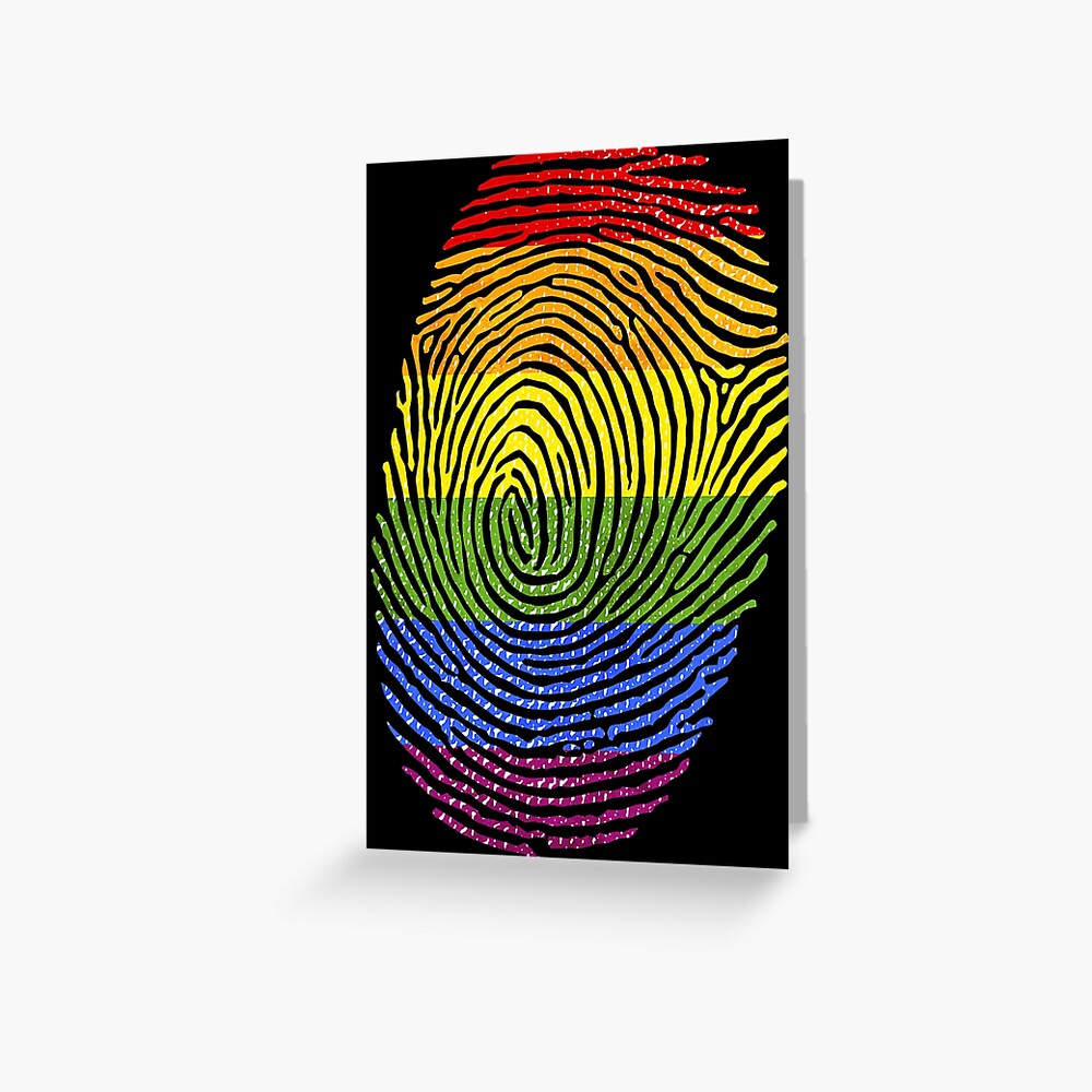 Rainbow Fingerprint Gay Lesbian Lgbtq Pride Month Greeting Card For