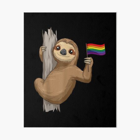 Gay Sloth LGBT Pride Rainbow Flag Sloth Pride Month Art Board Print