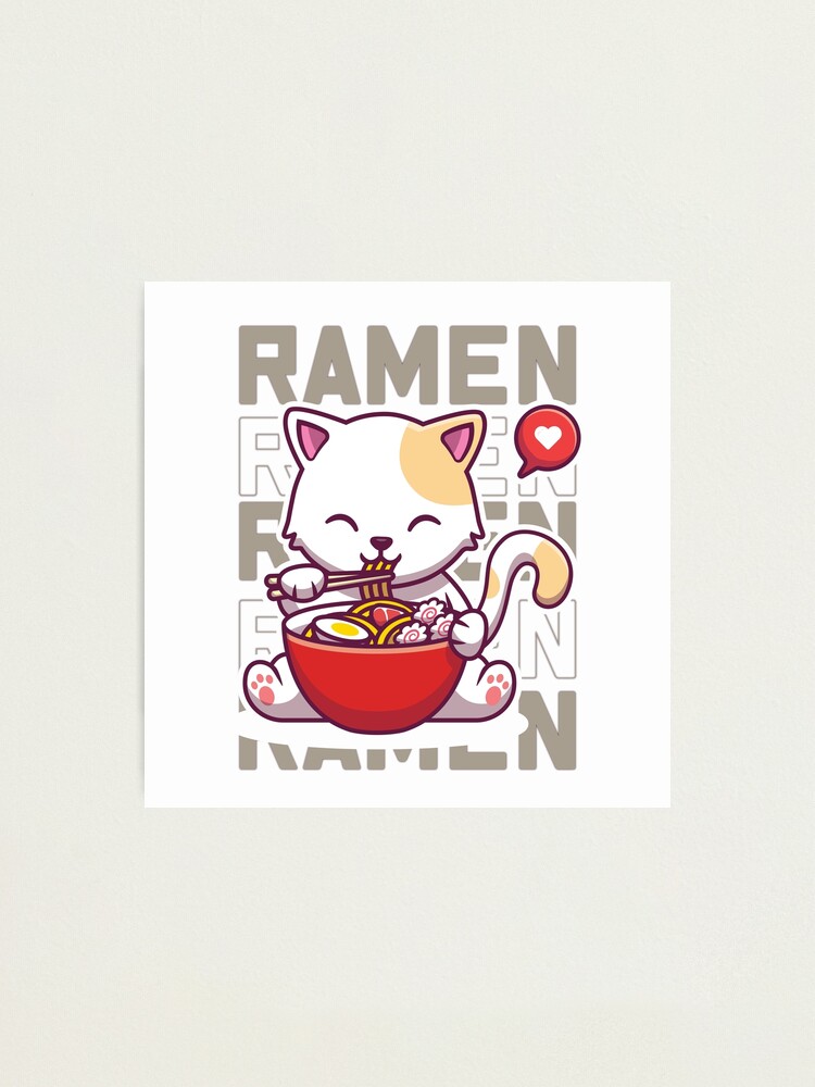 L Mina Fotogr Fica Gato Comiendo Fideos Lindos De Ramen Gatito Kawaii