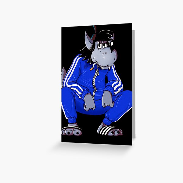 Naked Pogodi Tracksuit Squat Wolf Greeting Card By RogerSpurgeon