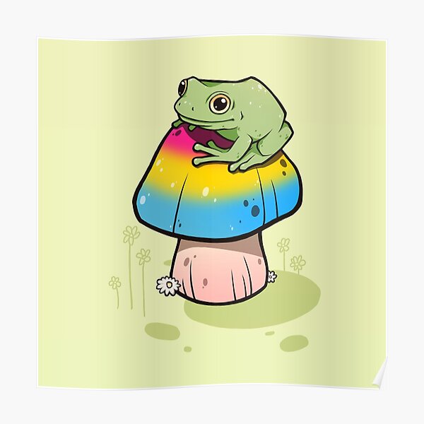 Pansexual Pride Mushroom Frog Poster For Sale By Saltuurn Redbubble