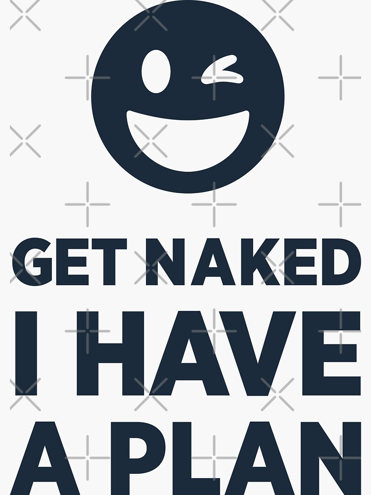 Funny Get Naked I Have A Plan Minimal Sarcastic Winky Face 2 Sticker