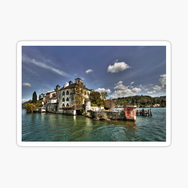 San Giulio Island Lake Orta Italy Sticker By Paolo1955 Redbubble