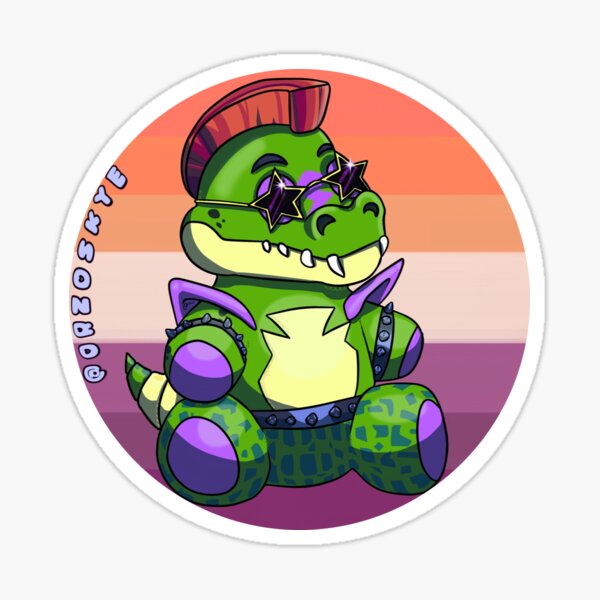 Monty Gator Lesbian Pin Lgbt Fnaf Sticker By Orzogallery Redbubble