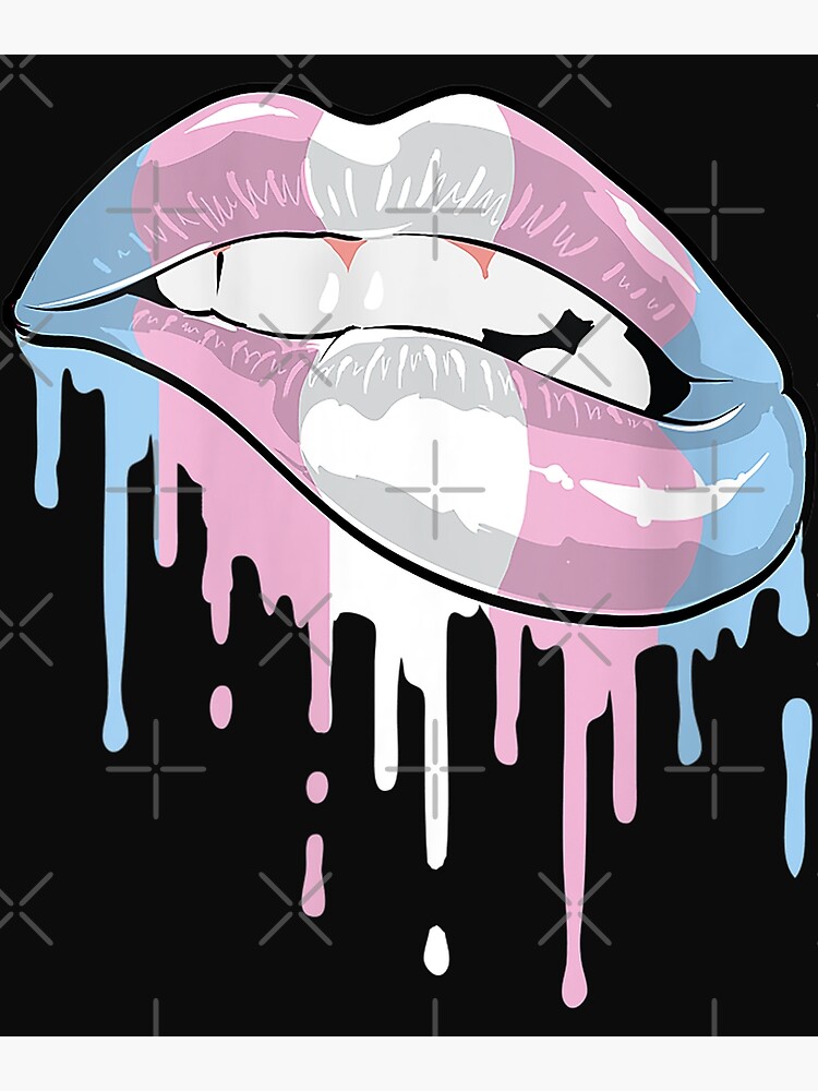 Womens Transgender Pride Sexy Rainbow Lips Lgbtq Gay Lesbian Poster