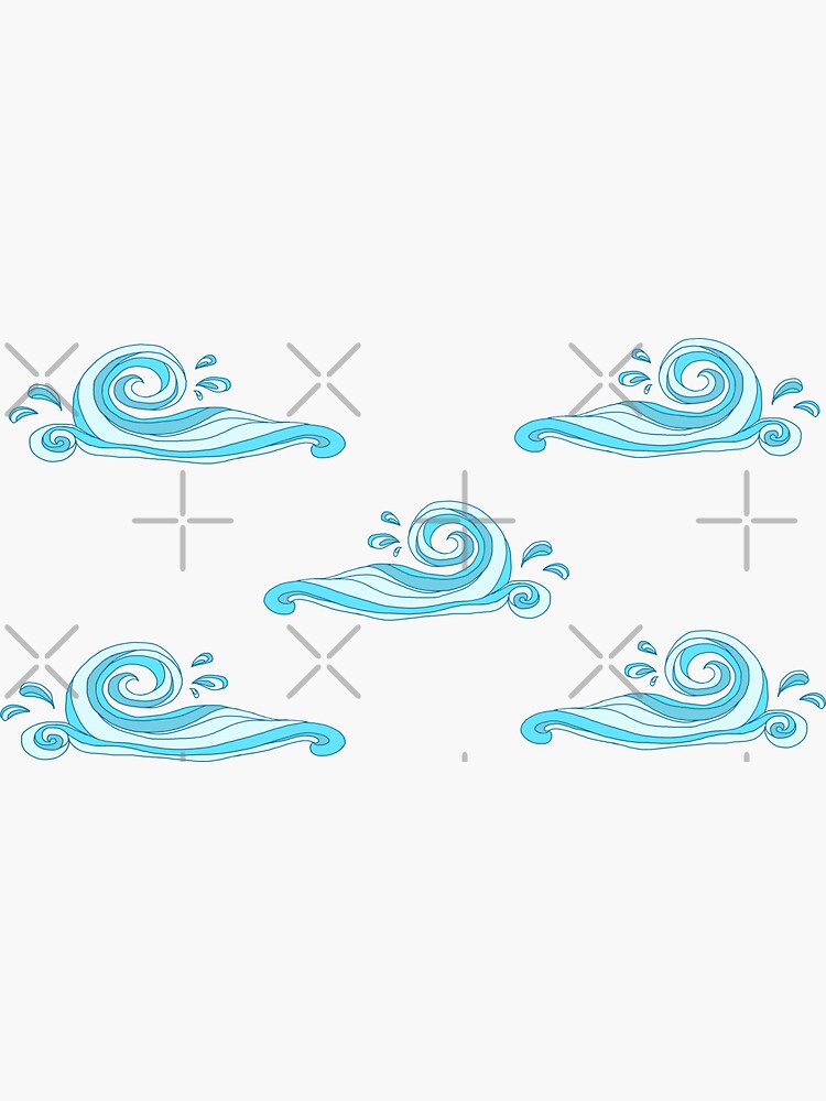 Blue Ocean Waves Sticker By Anvinpeeter Redbubble