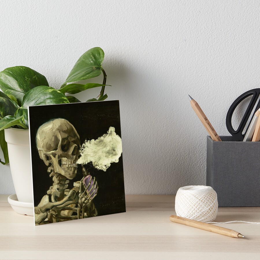 Vincent Van Gogh Skull Of A Skeleton With Burning Cigarette Art