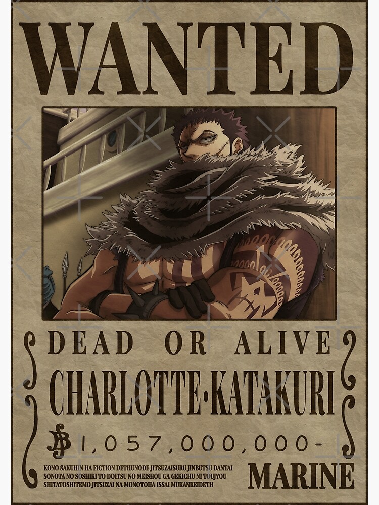 Charlotte Katakuri Wanted One Piece Poster Poster By Onepiecewanted Redbubble