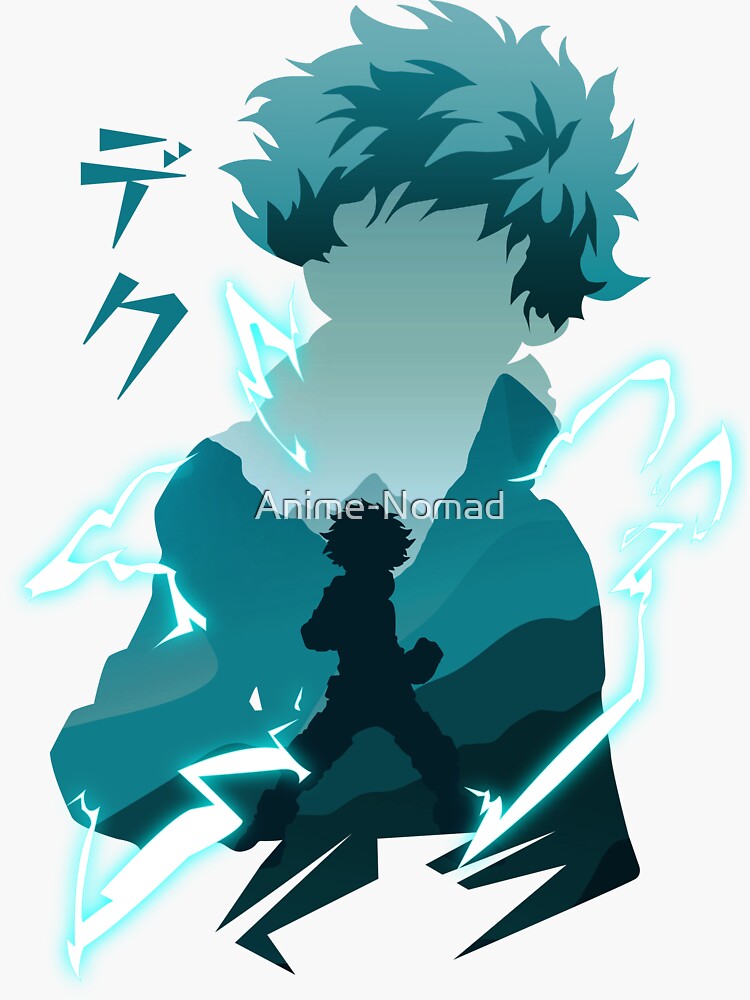 MHA Deku Silhouette Design Sticker For Sale By Anime Nomad Redbubble