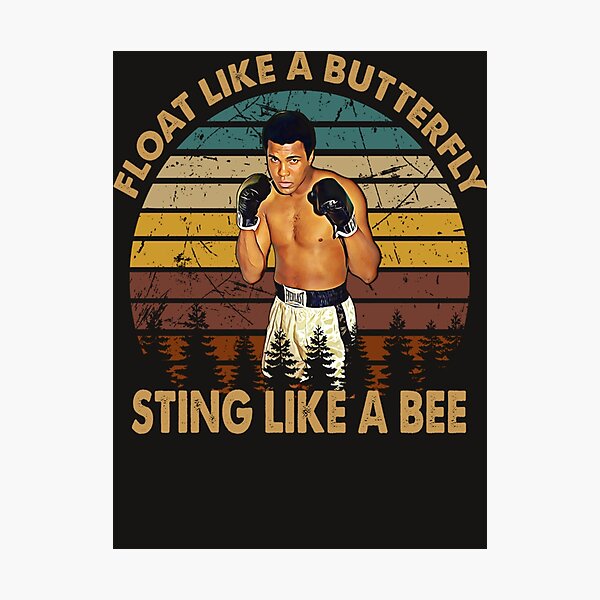 Lámina fotográfica VIntage como una abeja Muhammad ali legend boxing