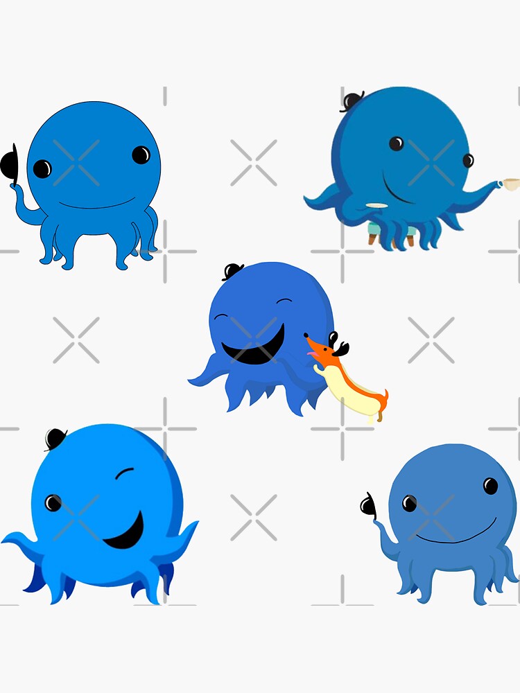 Oswald The Octopus Sticker Pack Oswald Bundle Sticker For Sale By