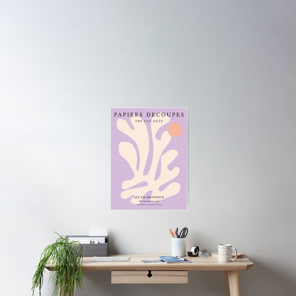 Matisse Leaf Print Pastel Light Violet Color Papiers Decoupes Cut Outs