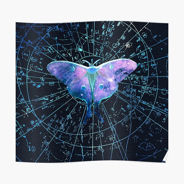 Cosmic Luna Moth Poster For Sale By Lakestoforestco Redbubble