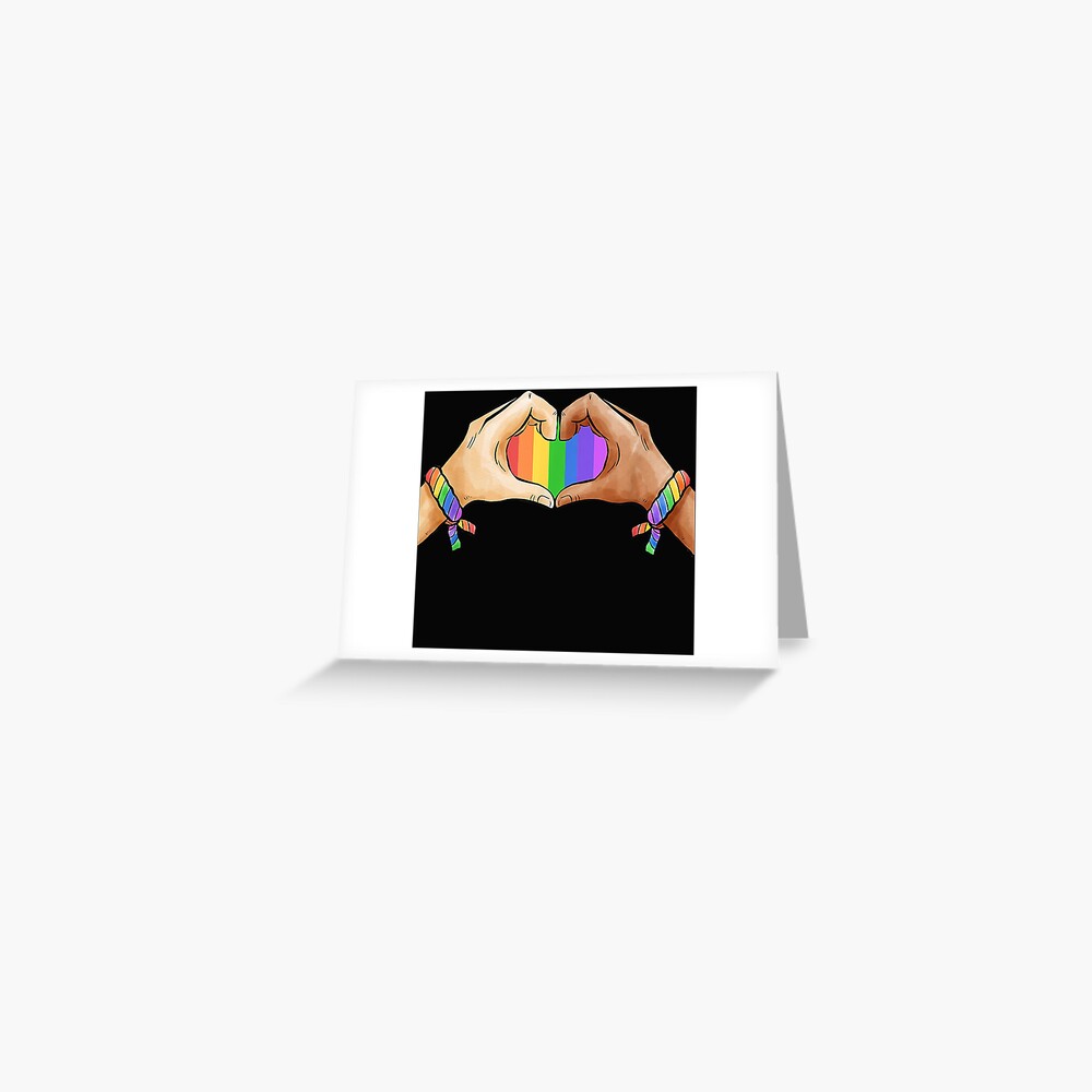 Gay Pride Clothing Lgbt Rainbow Flag Tee Heart Unity Greeting Card By