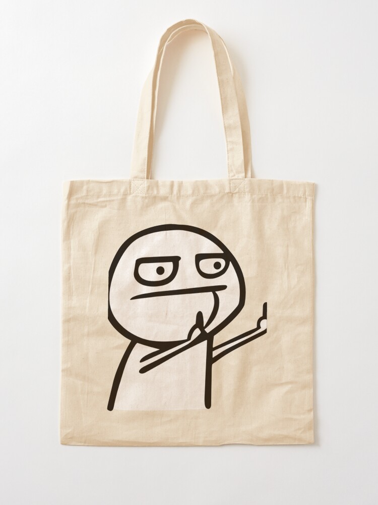 Funny Fuck Middle Finger Troll Face Meme Sticker Tote Bag By