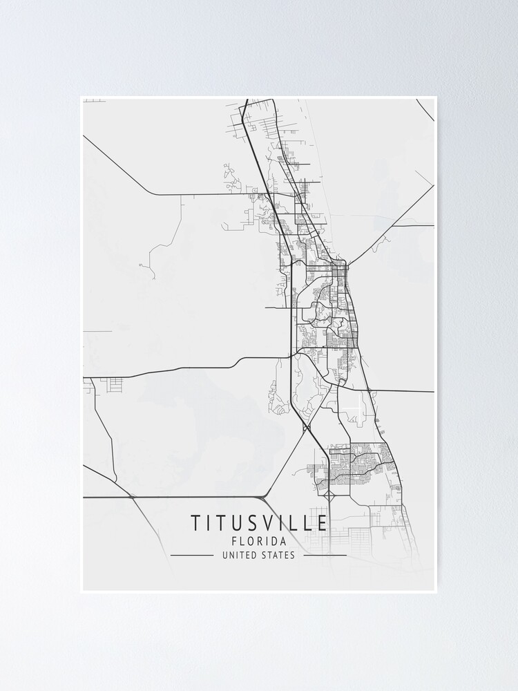 Titusville Florida US Gray City Map Poster For Sale By Ctmapprint