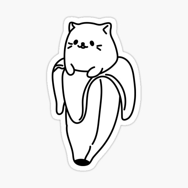 Banana Cat Line Art Sticker By CHVRDesing Redbubble