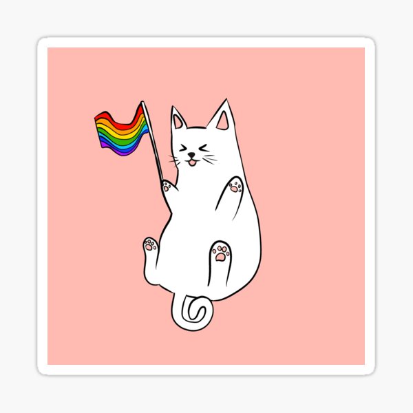 Lgbtqia Pride Flag Cat Sticker By SekineLuka Redbubble