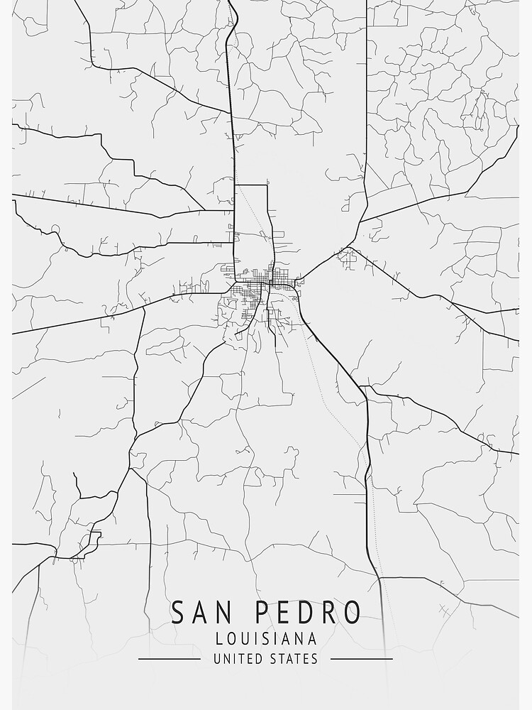 San Pedro Louisiana US Gray City Map Poster By Ctmapprint Redbubble