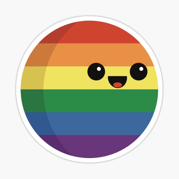 Lgbtq Gay Pride Smiley Face Sticker By Parumomnia Redbubble