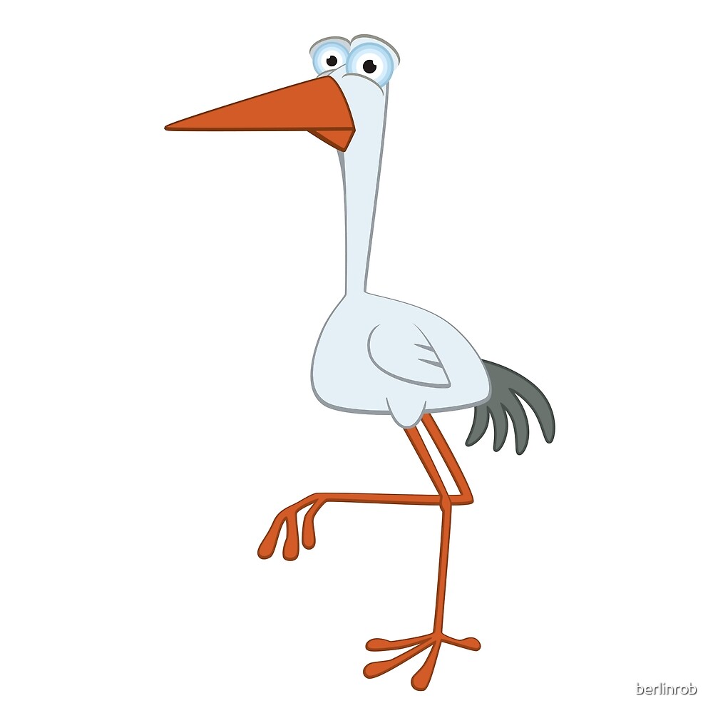 "Adorable cartoon stork" by berlinrob | Redbubble