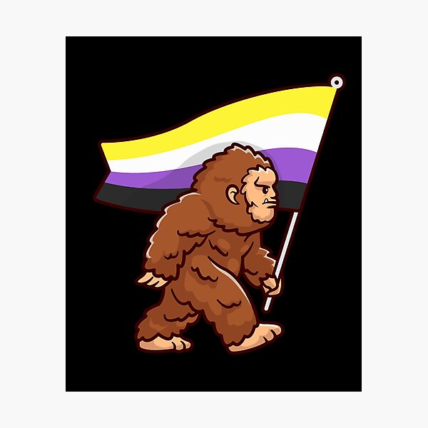 Bigfoot Gender Non Binary Pride Flag Colors Sasquatch LGBT