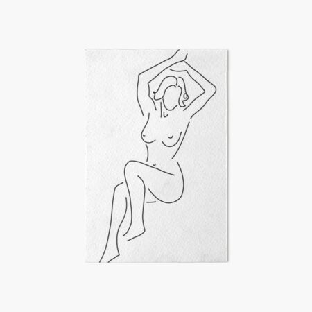 One Line Naked Woman Art Board Print By Liaemilia Redbubble