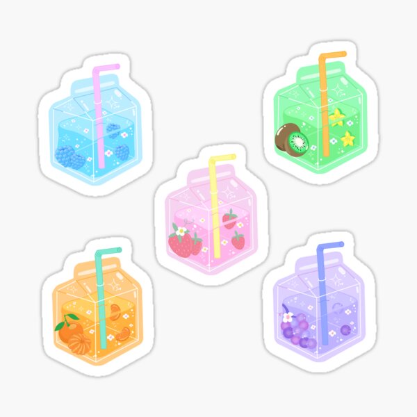 Juicebox Aesthetic Flavors Sticker By Peachycatstudio Redbubble