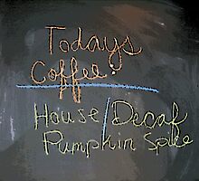 Comic Abstract Today's Special Coffee Shop Chalkboard by steelwidow