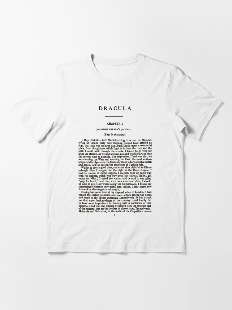 HIGH RESOLUTION Dracula Bram Stoker First Page T Shirt By AgeofReason