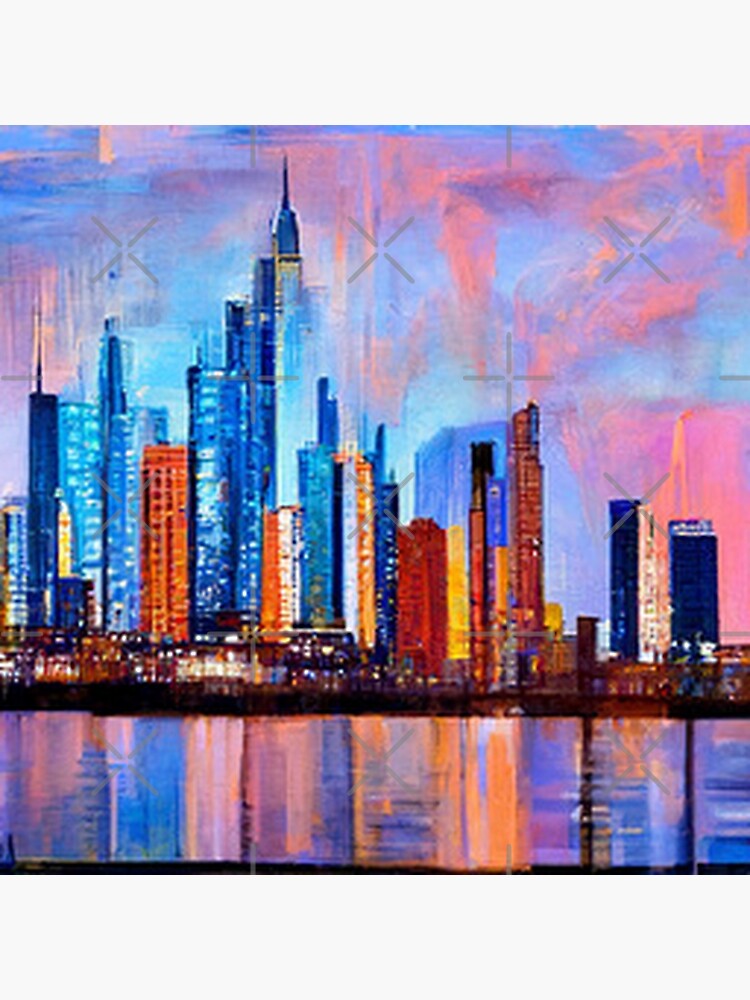 Nashville Skyline Oil Painting By Ai Us Cityscape Poster For Sale