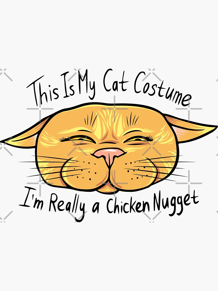 Chicken Nugget Cat Sticker For Sale By Stassydraws Redbubble