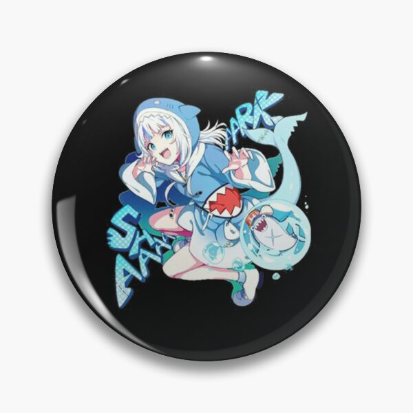 Gawr Gura Gamer Youtuber Kawaii Shark Girl Pin By Rantymanc Redbubble