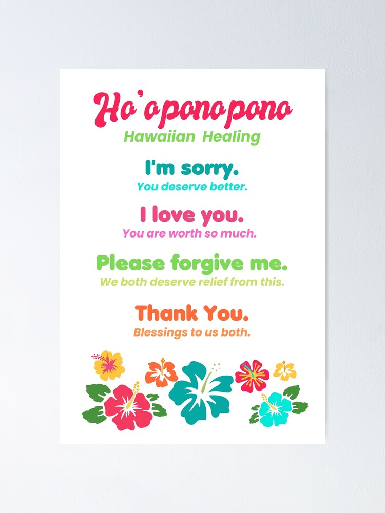 Hawaiian Prayer Ho Oponopono Healing Poster For Sale By H3designs