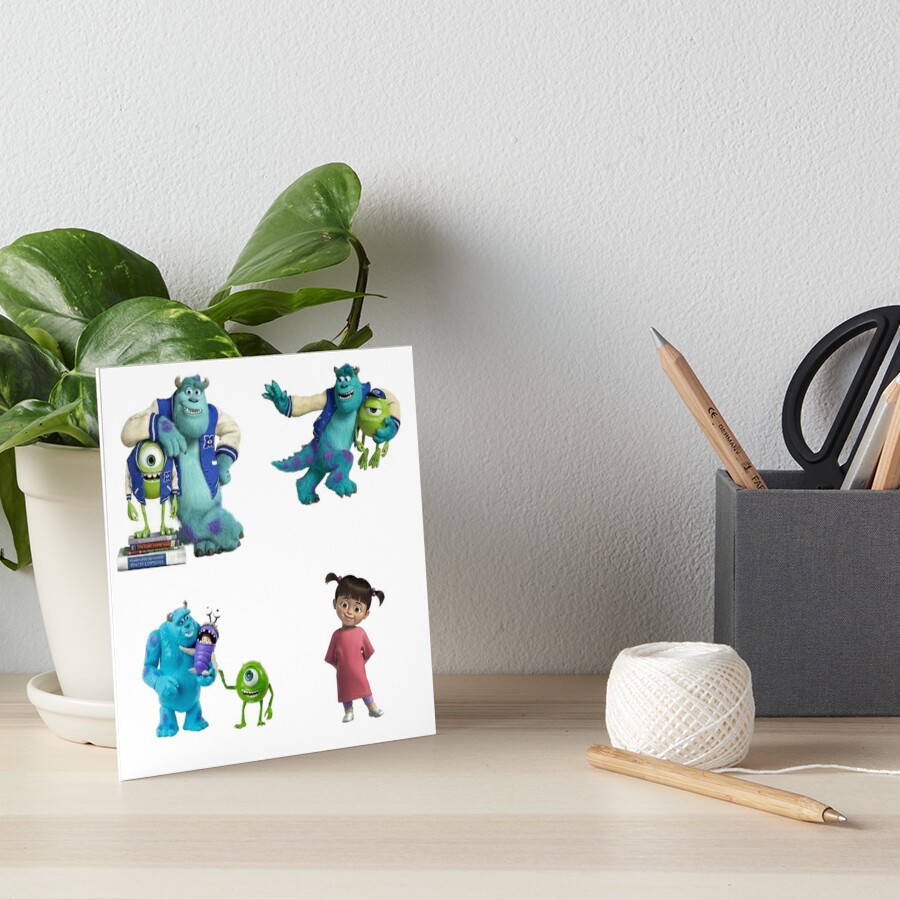 Monsters Inc Stickers Art Board Print For Sale By Mariomartinez61