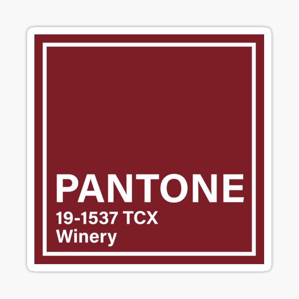 Pantone Tcx Winery Sticker For Sale By Princessmi Redbubble