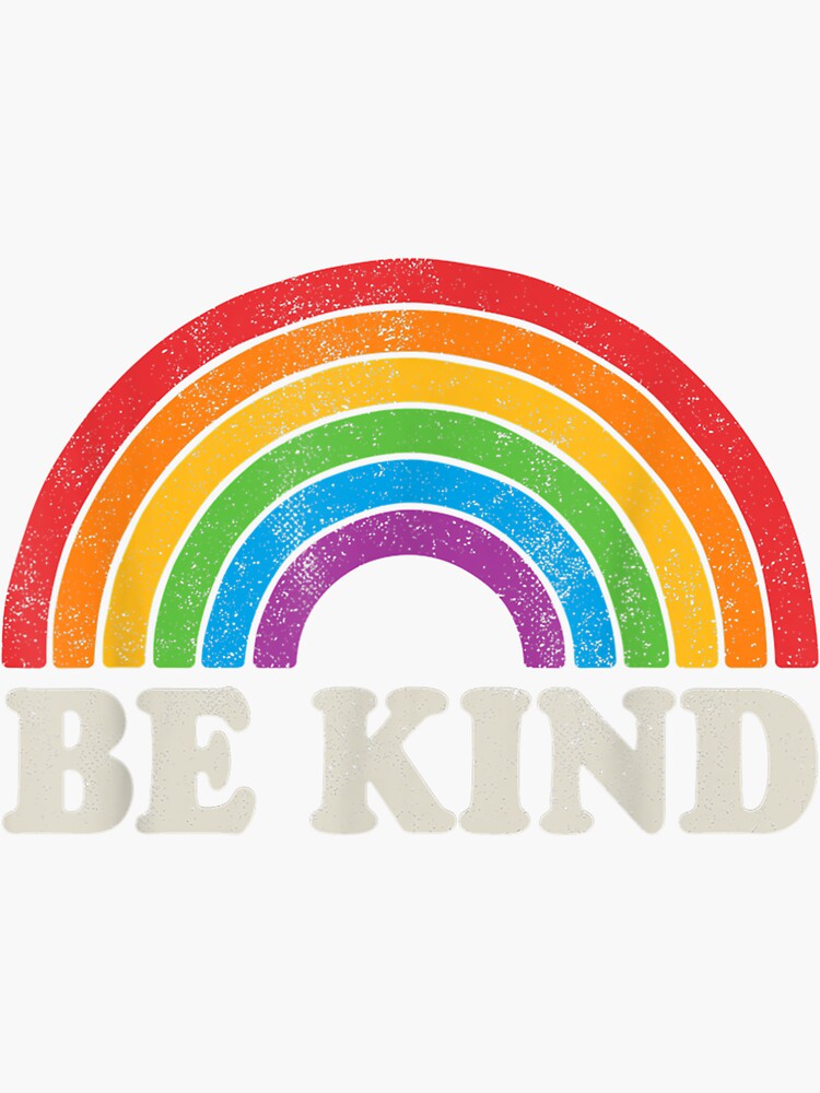 LGBTQ Be Kind Gay Pride LGBT Ally Rainbow Flag Retro Vintage T Shirt