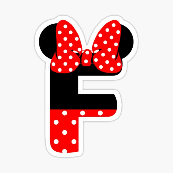 Minnie Monogram F Sticker By Owlies Barn Redbubble