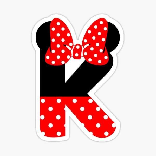 Minnie Monogram K Sticker By Owlies Barn Redbubble