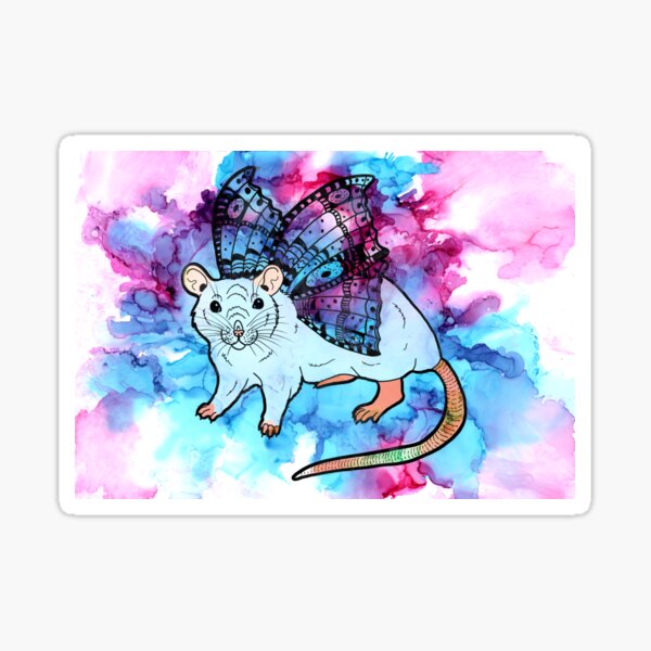 Inky Ratterfly Rat Sticker By Wolfysilver Redbubble