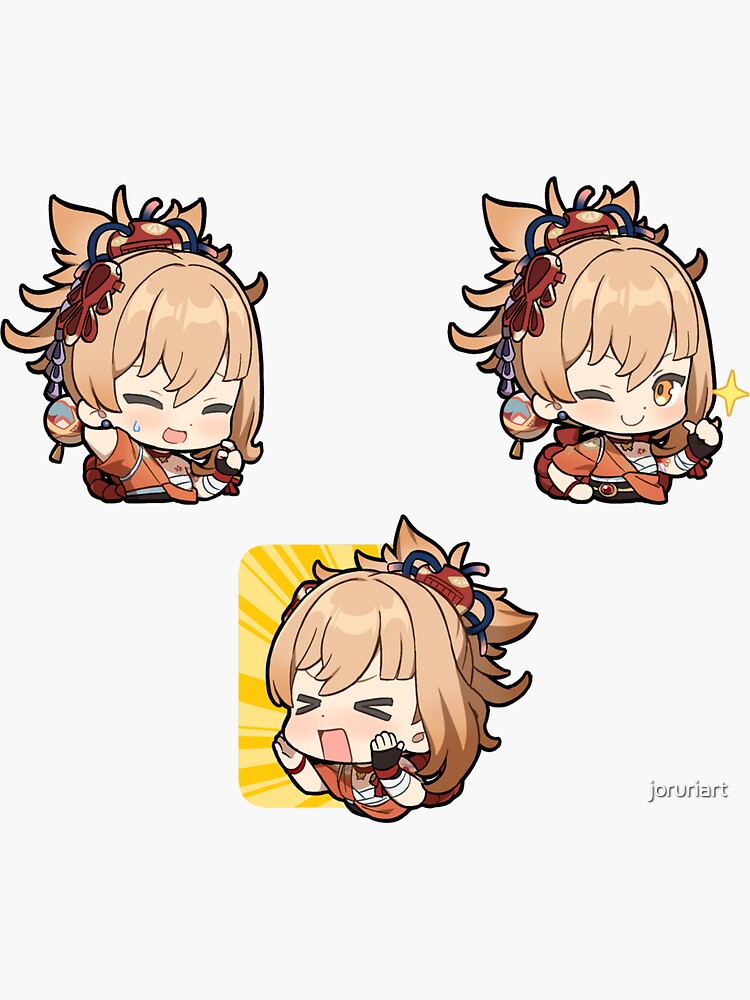 Chibi Yoimiya Genshin Impact Stickers Sticker By Joruriart Redbubble