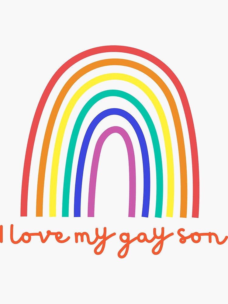 I Love My Gay Son Cute Pride Design Sticker By Dollsworld Redbubble