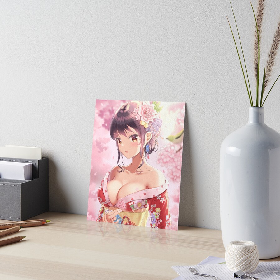 Lewd Anime Girl Japanese Waifu Ecchi Aesthetic Otaku Gift Classic Art Board Print By