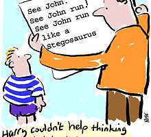 Cartoon - child and reading-book. by NigelSutherland